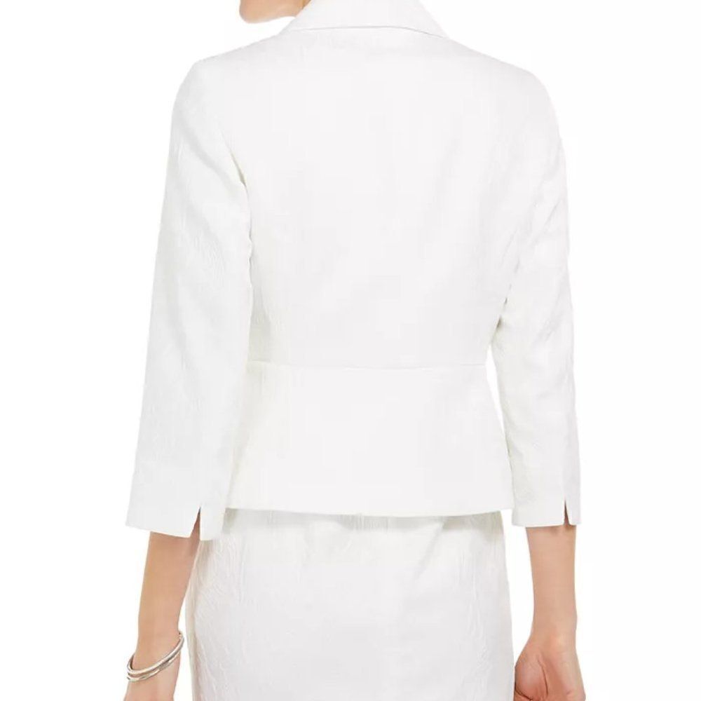 Kasper 3/4-Sleeve Textured-Leaf Blazer - Picture 2 of 12